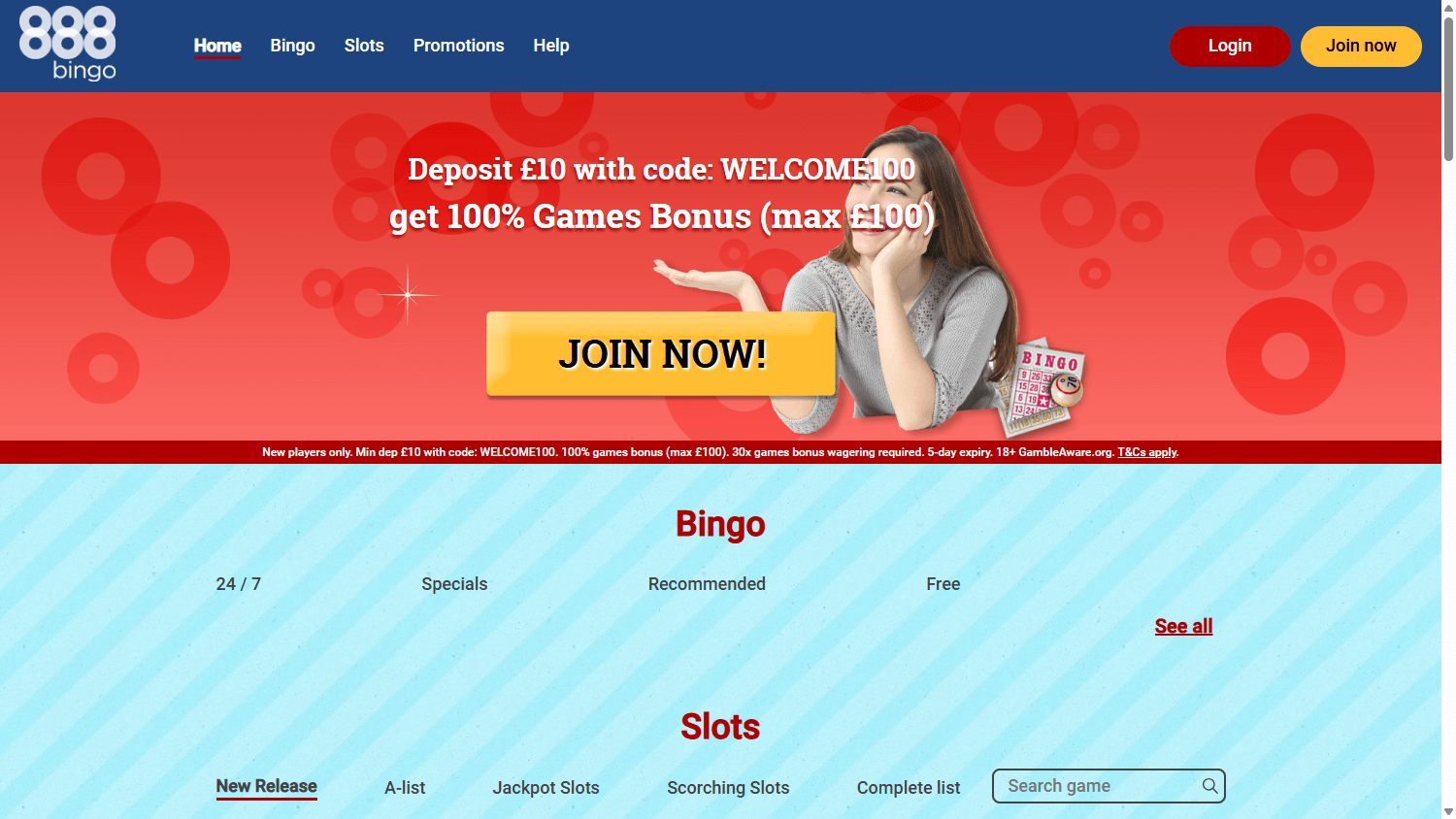 888 Bingo Casino Desktop screenshot